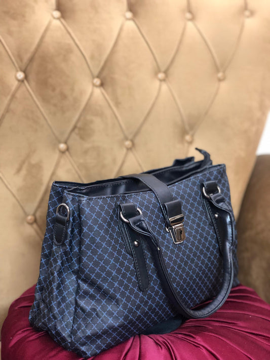 Luxury Black Leather Travel Handbag | Spacious & Stylish Work Tote for Business & Daily Use |