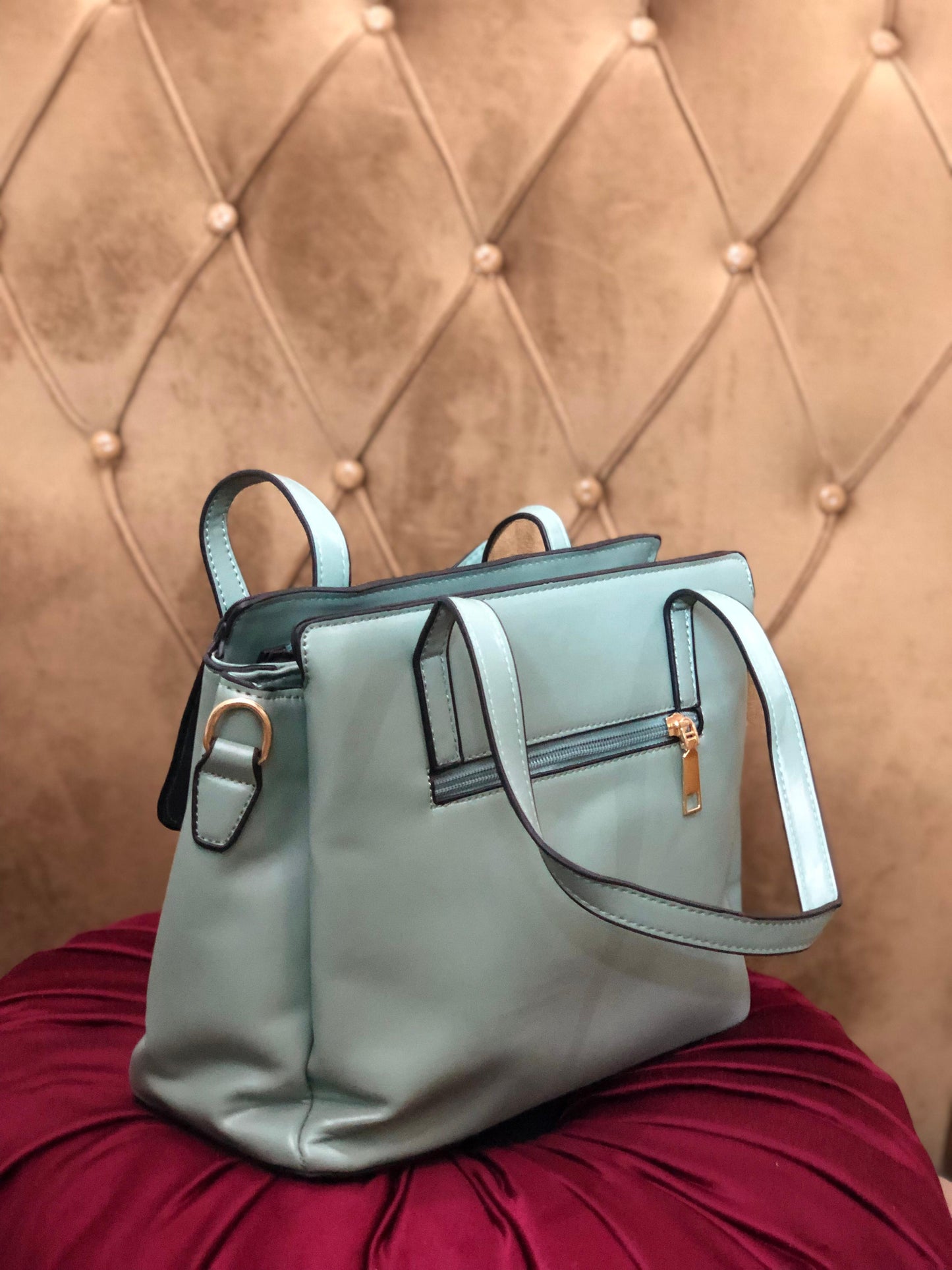 Sage Handcrafted Quilted Handbag | Affordable Fashion Handbags