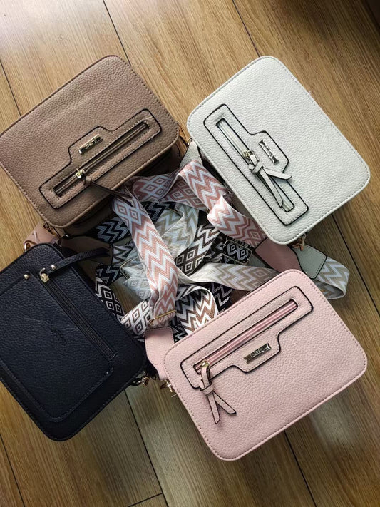 Trendy Crossbody Handbags for Women – Stylish PU Leather Shoulder Bags with Patterned Strap